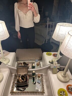 Wilfred Ivory Sweetheart Puff-Sleeve Top